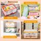 Set of 4 Stackable Storage Bins with Lids Foldable Plastic Organizer Boxes